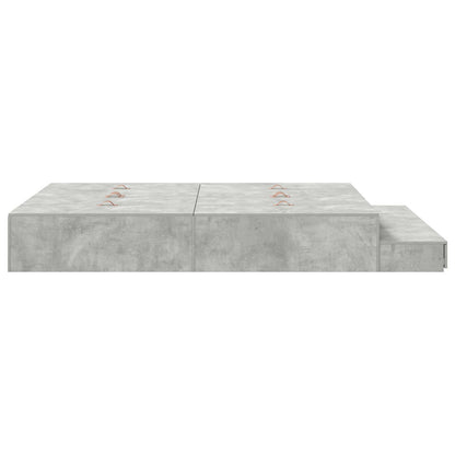 Opslagbedframe Beton Grijs Bewerkt Hout 160 X 200 Cm Opslag Artisanaal Eiken