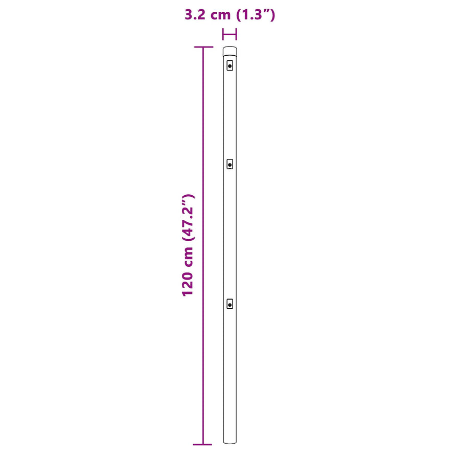 Heipalen 52 Stuks Ø32 Mm Gegalfineerd Staal Gegalvaniseerd Staal 120 cm 52x post