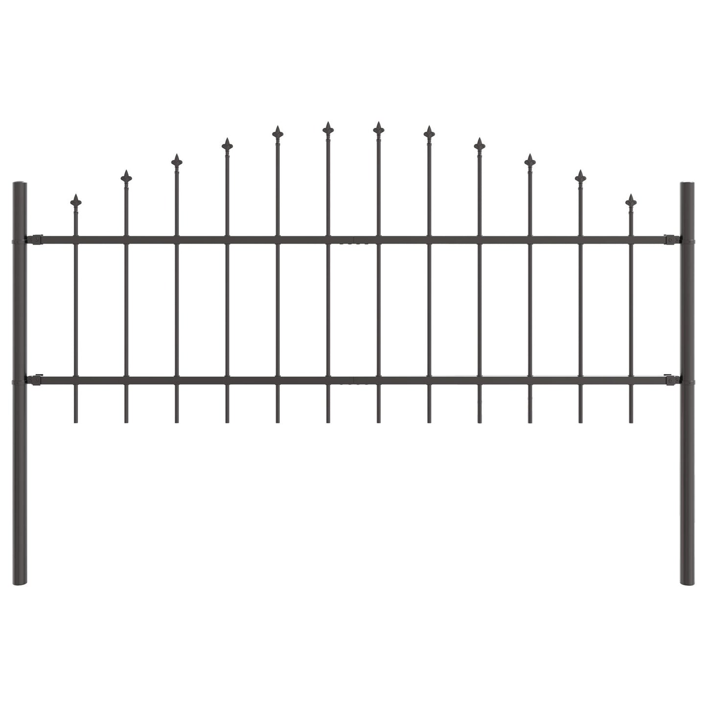 Tuinhek Met Hoepel Top 5,1X0,75 M Staal Grijs 5.1 m 50-75 cm