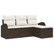 4 Delige Tuin Sofa Set Met Kussens Bruin Poly Rattan