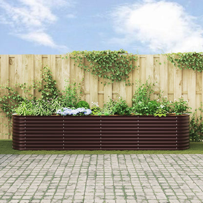 Tuin Raised Bed Gegalvaniseerd Staal 400 x 80 x 81 cm Bruin