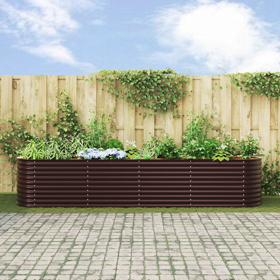 Tuin Raised Bed Gegalvaniseerd Staal 400 x 80 x 81 cm Bruin