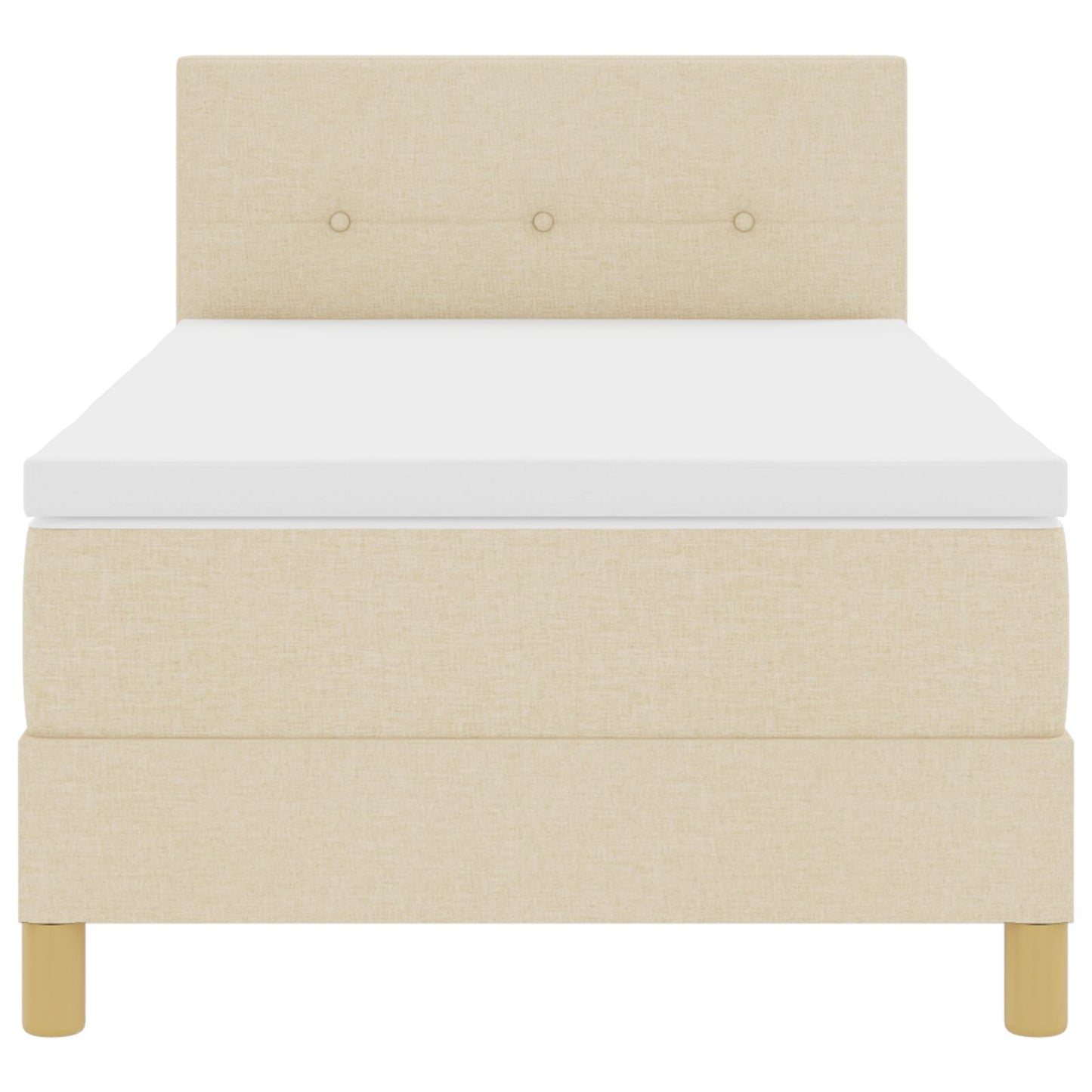 Boxspringbed Met Matras Stof Crème 100 x 200 cm Knopen-gestikt