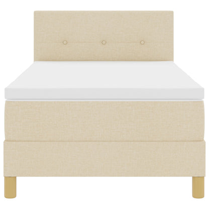 Boxspringbed Met Matras Stof Crème 100 x 200 cm Knopen-gestikt