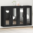 Buffetkast 2 stuks zwart eiken 69,5x34x90 cm