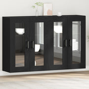 Buffetkast 2 stuks zwart eiken 69,5x34x90 cm