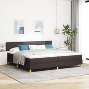 Boxspringbed 200x200 cm donkerbruin stof