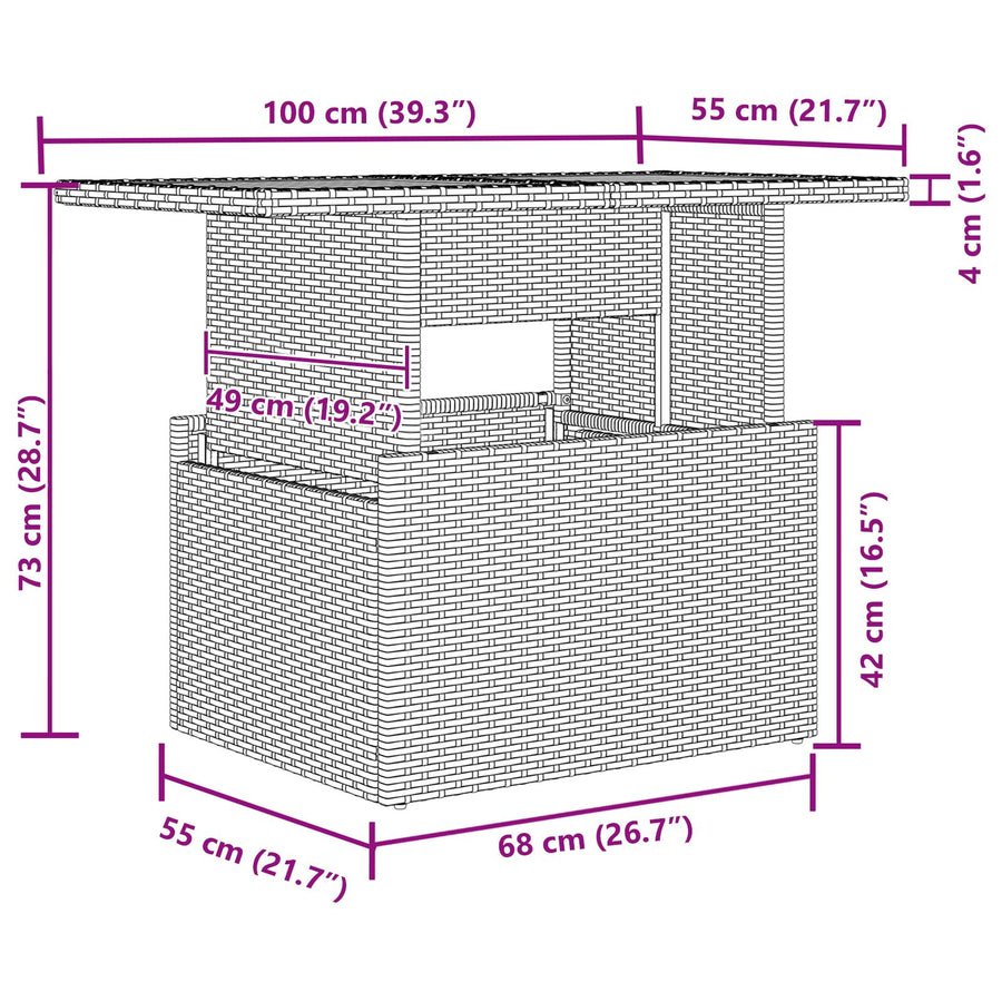 Tuin Sofa Set Set Van 7 Zwart Poly Rattan 7-Delige Buiten Eetset