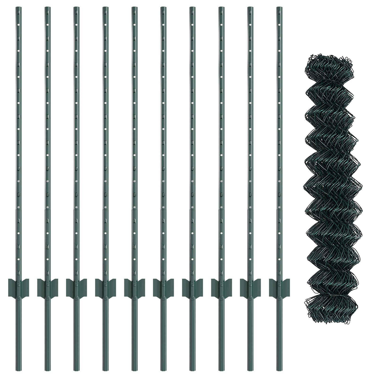 Kettinglink Hek Met 10 U Palen Groen 1X10 M Staal