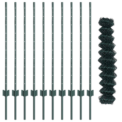 Kettinglink Hek Met 10 U Palen Groen 1X10 M Staal
