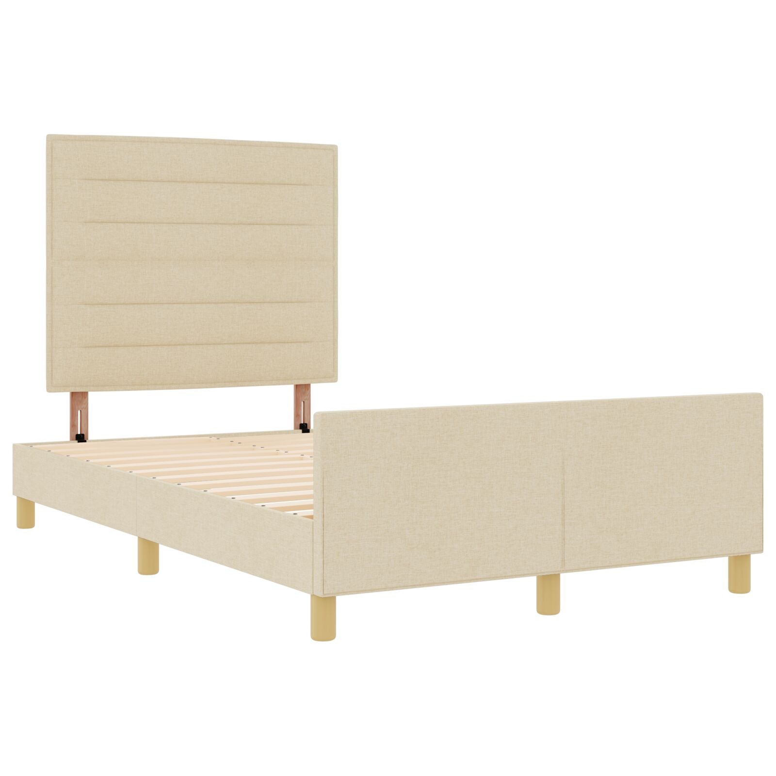Crème Bed Frame 140X190 Cm Stof Crème