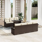 Garden Sofa Set with cushions 8 pcs Brown poly rattan
