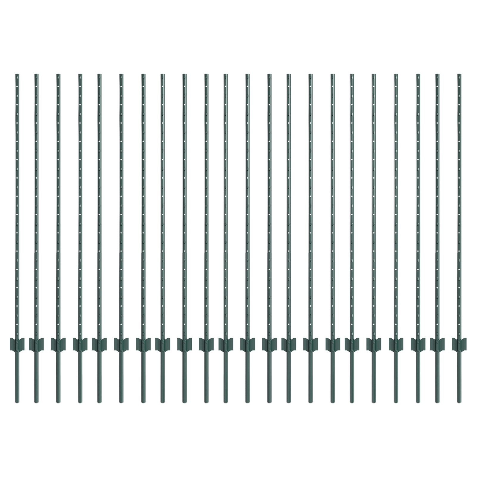 Hekpalen 22 stks U-Channel Groen 180 cm Staal