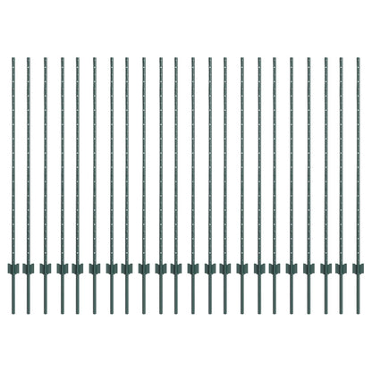 Hekpalen 22 stks U-Channel Groen 180 cm Staal