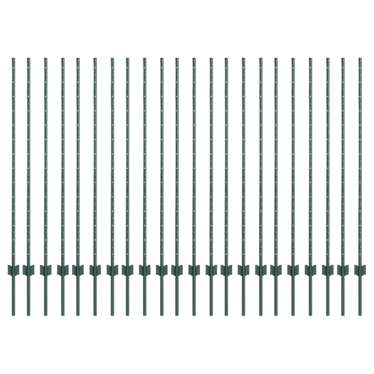 Hekpalen 22 stks U-Channel Groen 180 cm Staal