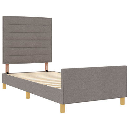 Bedframe In Taupe, 80X200 Cm, Stoffen Crème