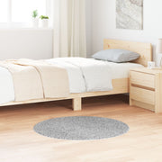 Vloerkleed rond 90 cm grijs shaggy
