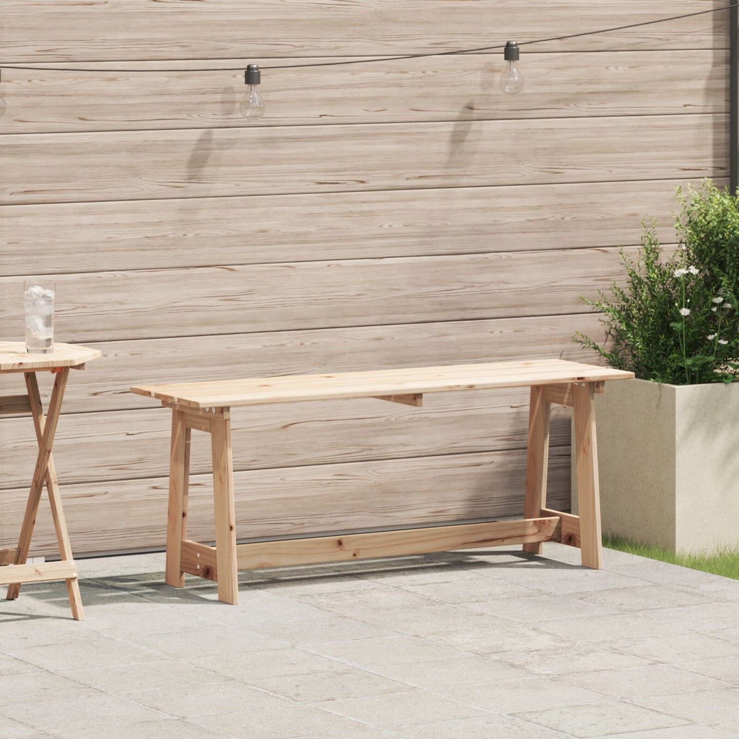 Buitenbank 119X35X47 Cm Massief Grenenhout Natuurlijk