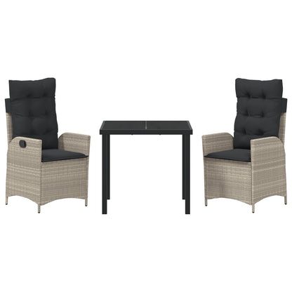 Set Van 2 Lichtgrijs, Anthraciet Pe Rattan, Poedergecoat Staal