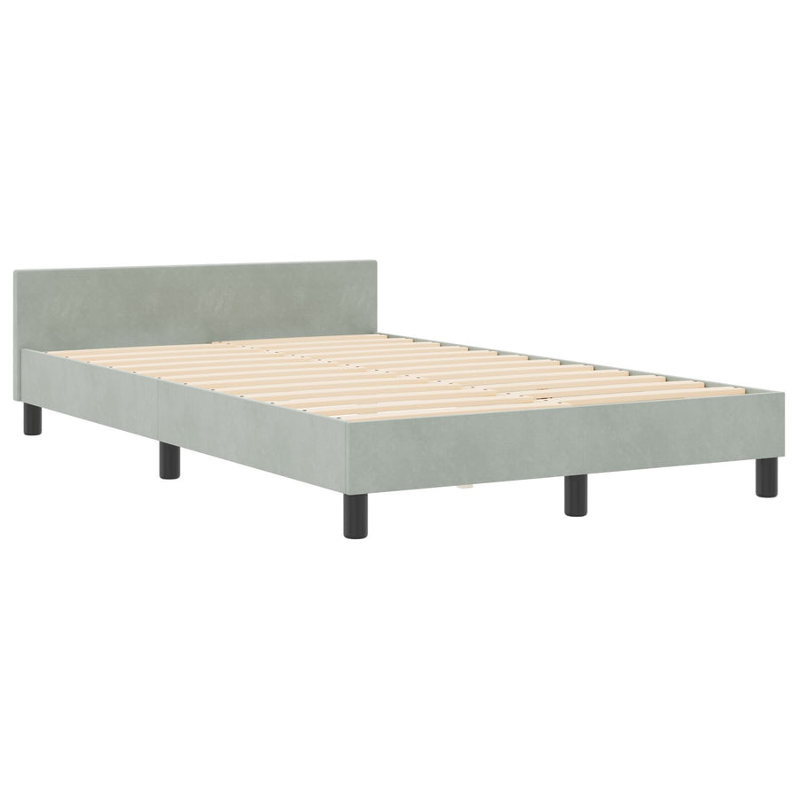 Lichtgrijze Velvet Bedframe 120X200 Cm Crème