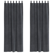 Zwarte Gordijnen 2 Stuks Lichtgrijze Fluwelen Lichtgrijs 140 x 260 cm met hanglussen