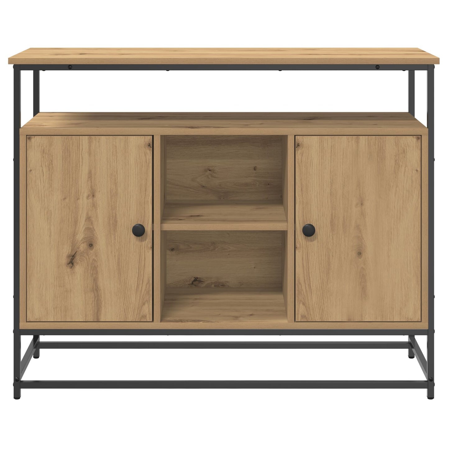 Sideboard 100X35X80 Cm Engineered Wood En Staal Artisan eiken