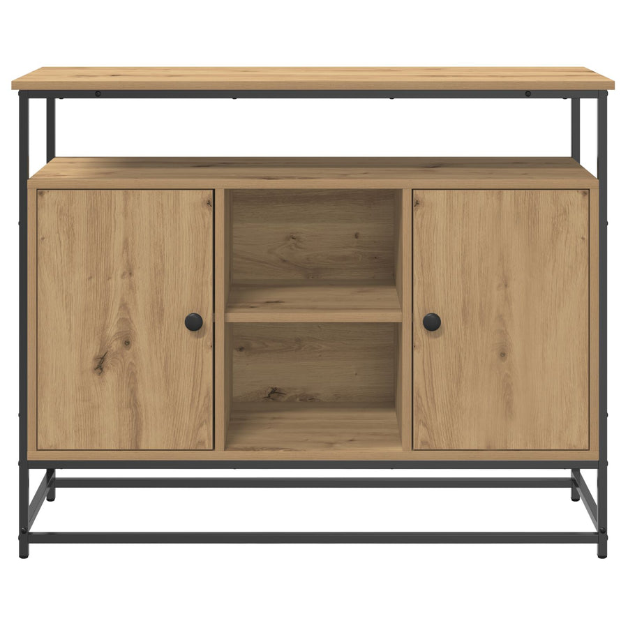 Sideboard 100X35X80 Cm Engineered Wood En Staal Artisan eiken