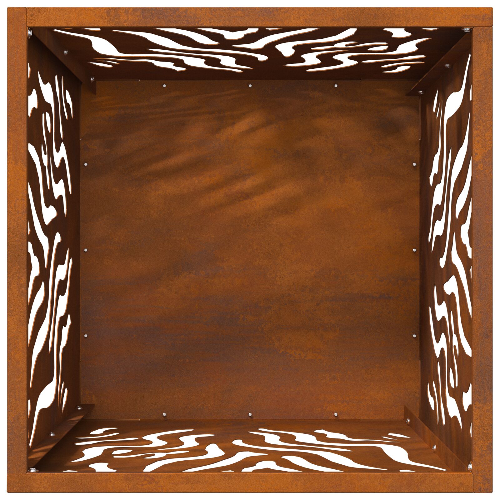 Vuurkorf Vierkant Weerbestendig Staal Verweerd staal/Bruin 40 x 40 x 40 cm