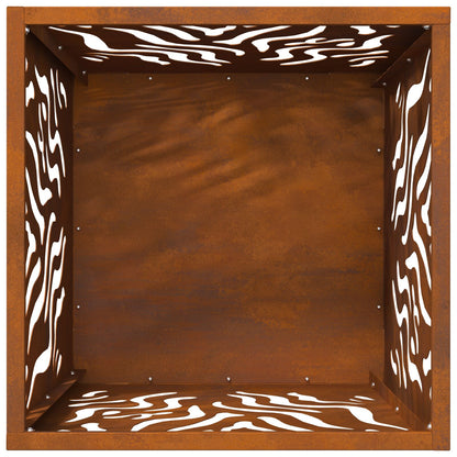 Vuurkorf Vierkant Weerbestendig Staal Verweerd staal/Bruin 40 x 40 x 40 cm