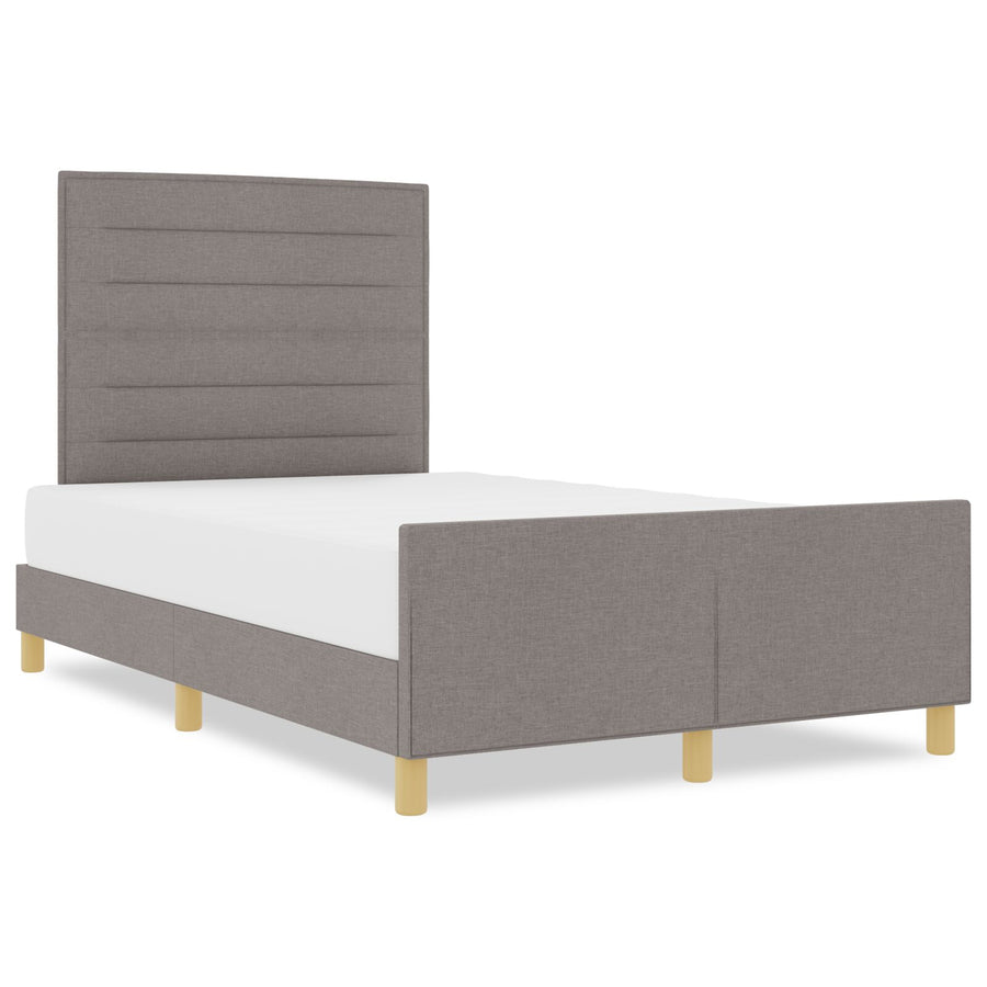 Bedframe In Taupe, 140X200 Cm Stof Crème