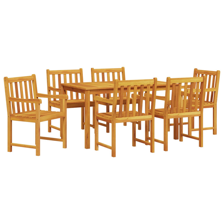 7-Delige Tuin Eetset Van Massief Acaciahout Tafellengte van 140 cm 6-zitter