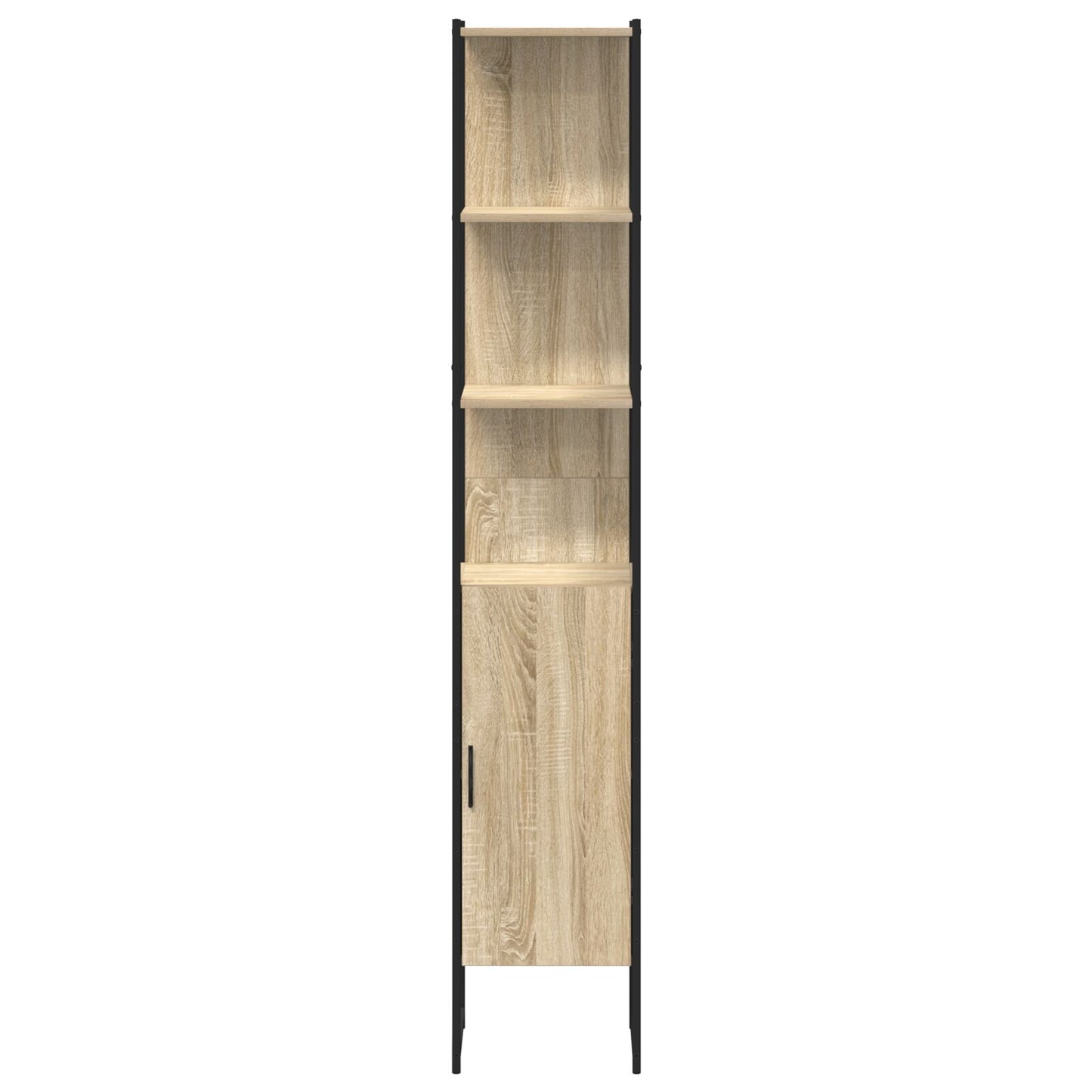 Badkamerkast Sonoma Eik 33X33X185,5 Cm Hout Zwart Eiken
