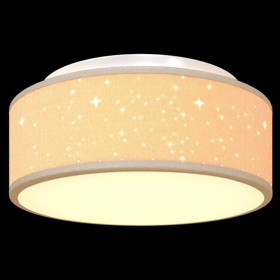 Plafondlamp Ø 30 Cm Stof E27 Ø30 x 13,5 cm Taupe met stervormige lampenkap