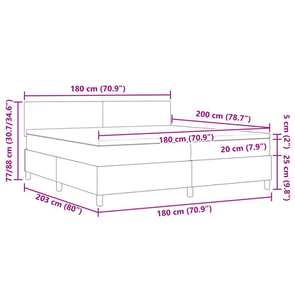 Boxspring Bed Met Matras Donkergrijs Super King Corduroy Stof