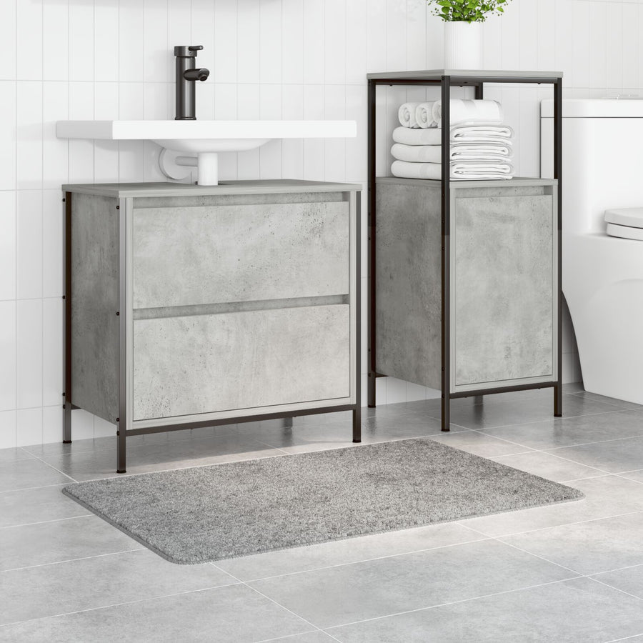 Badmat Rechthoekig Polypropyleen Antislip Grijs 60 x 90 cm