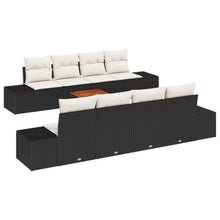 9-Delige Tuinsofa Set Met Kussens Zwart Poly Rattan Acacia