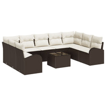 9 Delige Tuinbank Set Met Kussens Grijs Poly Rattan