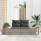Tuinbank poly rattan grijs 184x62x69 cm