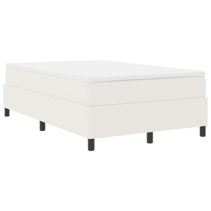 Boxspring Bed Klein Tweepersoons Corduroy Stof Crème 120 x 190 cm
