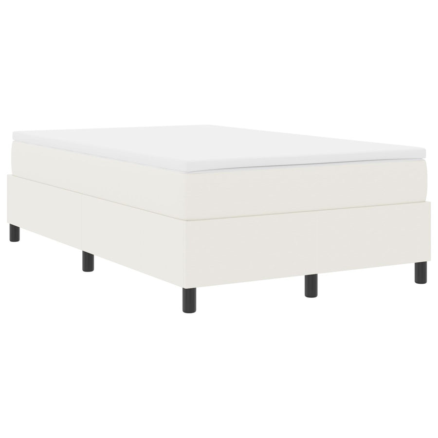 Boxspring Bed Klein Tweepersoons Corduroy Stof Crème 120 x 190 cm