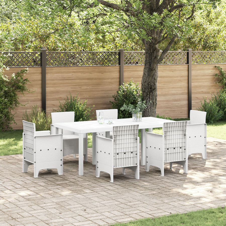 Tuin Tafel 200X100X73 Cm Poly Rattan Wit 2 m