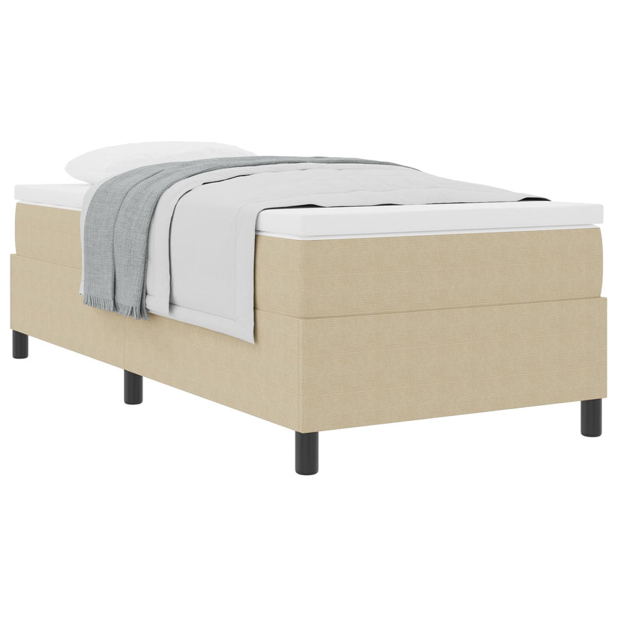 Boxspringbed Met Matras Lichtgroen Grijs 80X200 Cm Linnen Stof