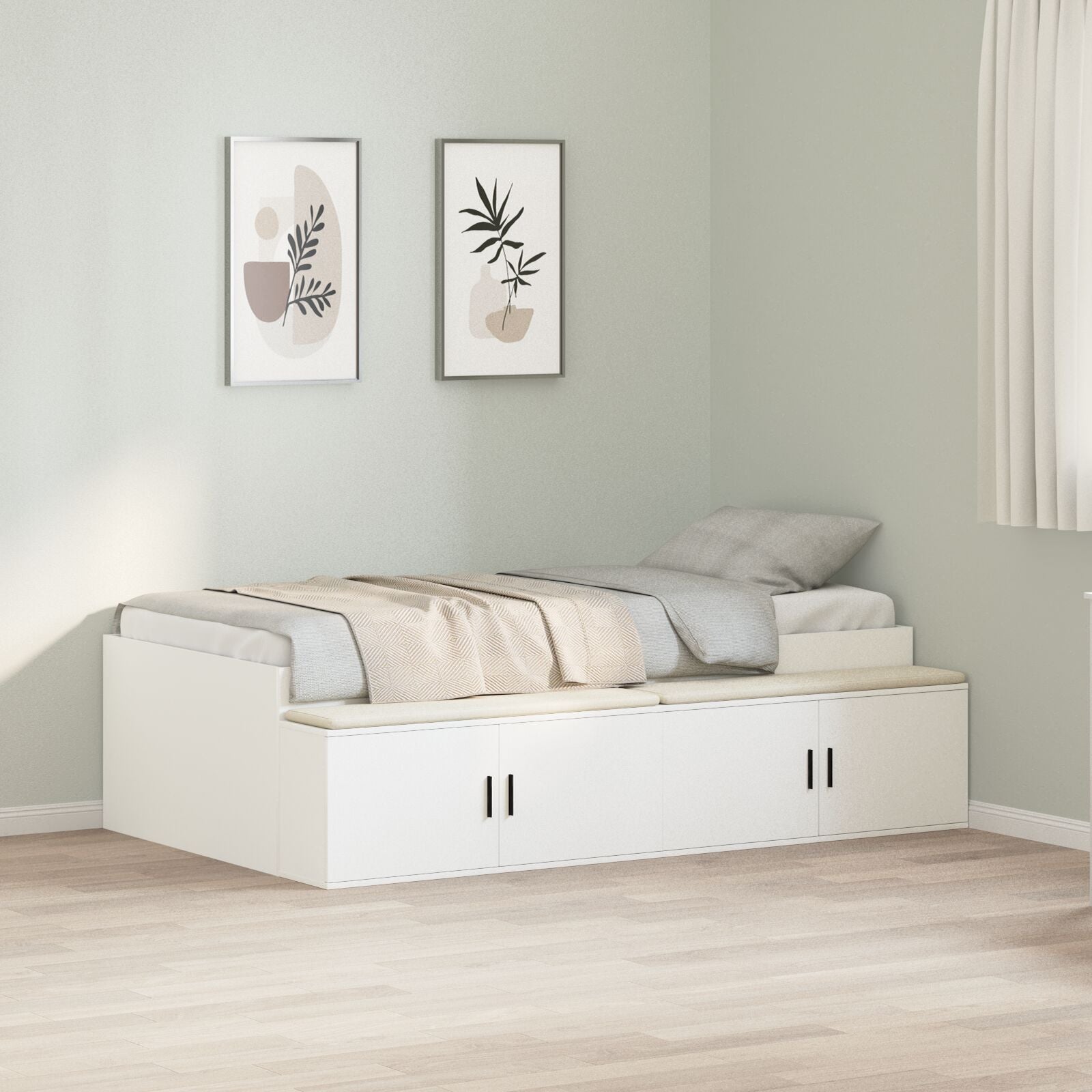 Opslag Bed Wit 90X200 Cm
