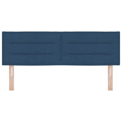 Hoofdbord Lijnen Ontwerp Stof Blauw 140 cm Laag hoofdbord