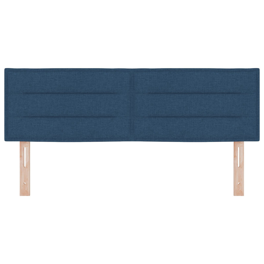 Hoofdbord Lijnen Ontwerp Stof Blauw 140 cm Laag hoofdbord