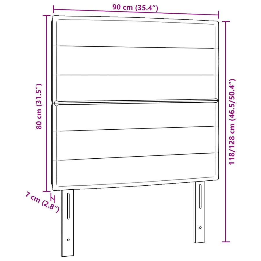 Hoofdbord Lijnenontwerp Stof Blauw 90 cm Hoog hoofdbord