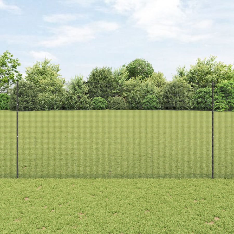 Gelaste Draadomheining Met 10 U Palen Grijs 1.6X10 M Staal