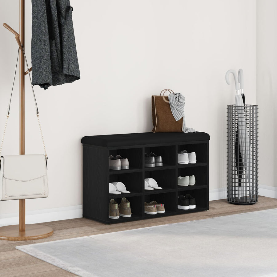 Opslagbank Engineered Wood 80 x 30 x 48 cm Zwart eiken