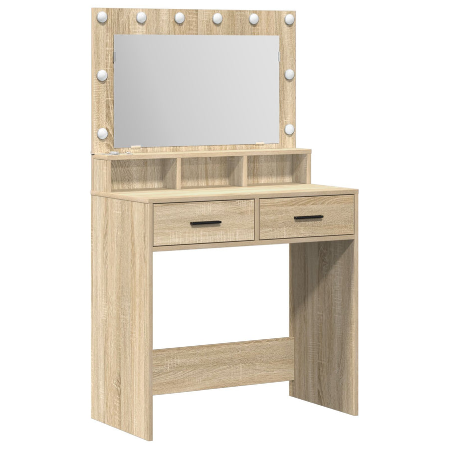 Kaptafel Met Led-Verlichting In 79 x 41 x 135 cm Sonoma eiken