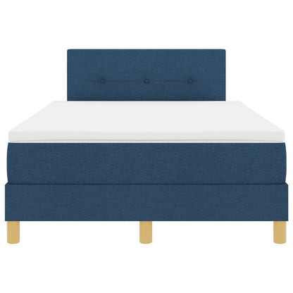 Boxspringbed Met Matras Stof Blauw 120 x 200 cm Geknoopt